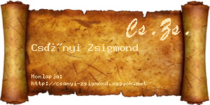 Csányi Zsigmond névjegykártya