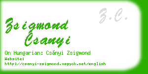 zsigmond csanyi business card